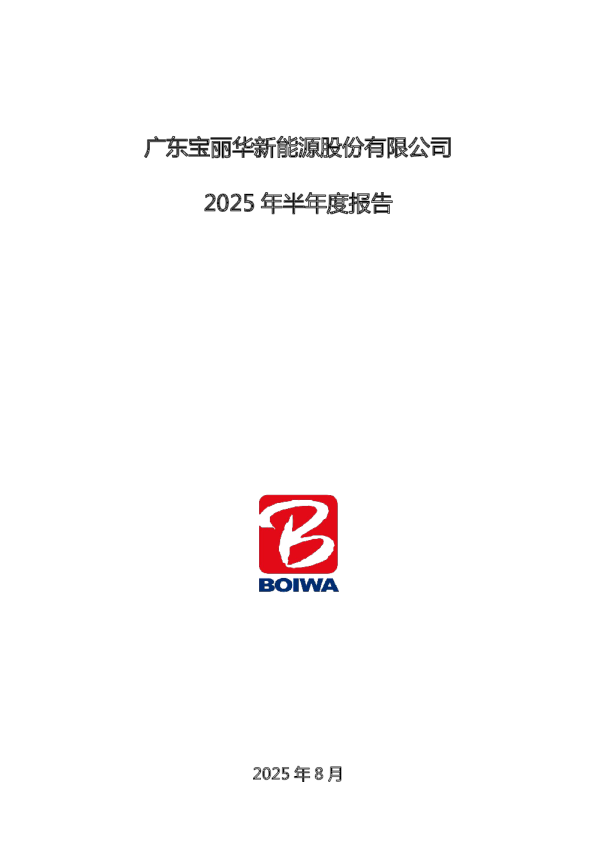 宝新能源：2025年半年度报告