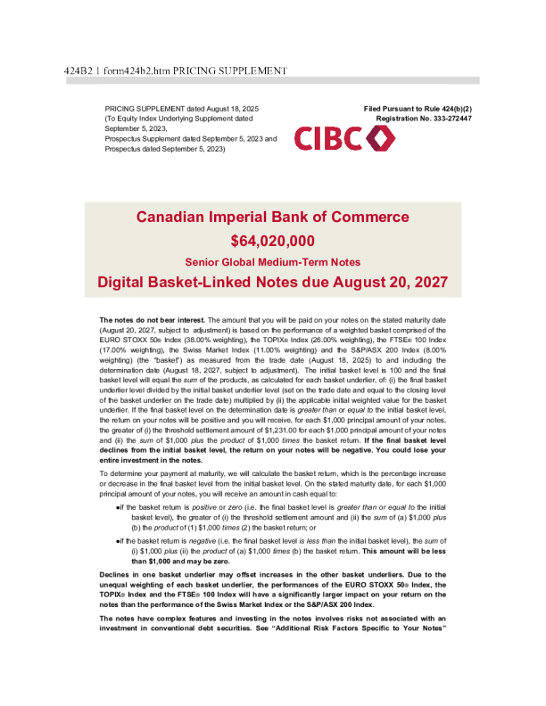 加拿大帝国商业银行美股招股说明书(2025-08-20版)