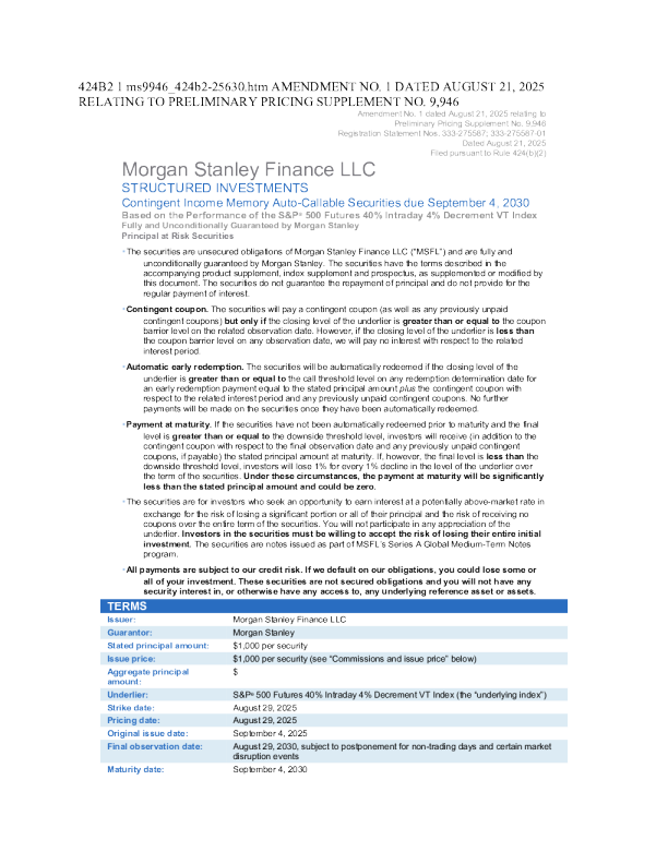 摩根士丹利美股招股说明书(2025-08-21版)