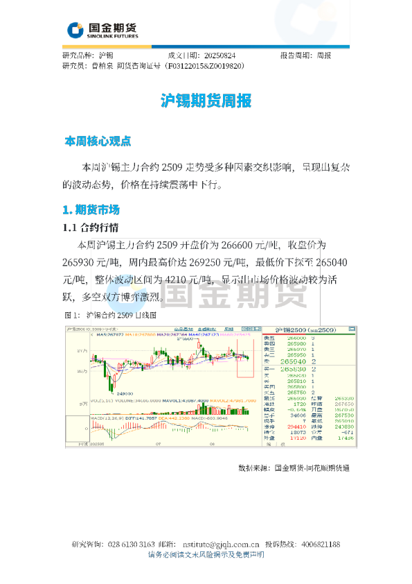 沪锡期货周报
