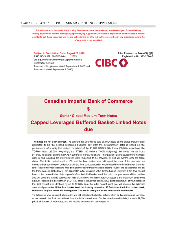 加拿大帝国商业银行美股招股说明书(2025-08-25版)
