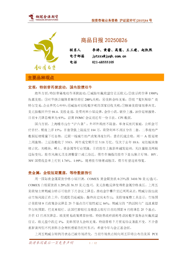 商品日报20250826