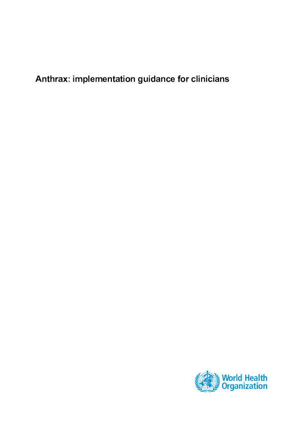 炭疽：临床医生的实施指南