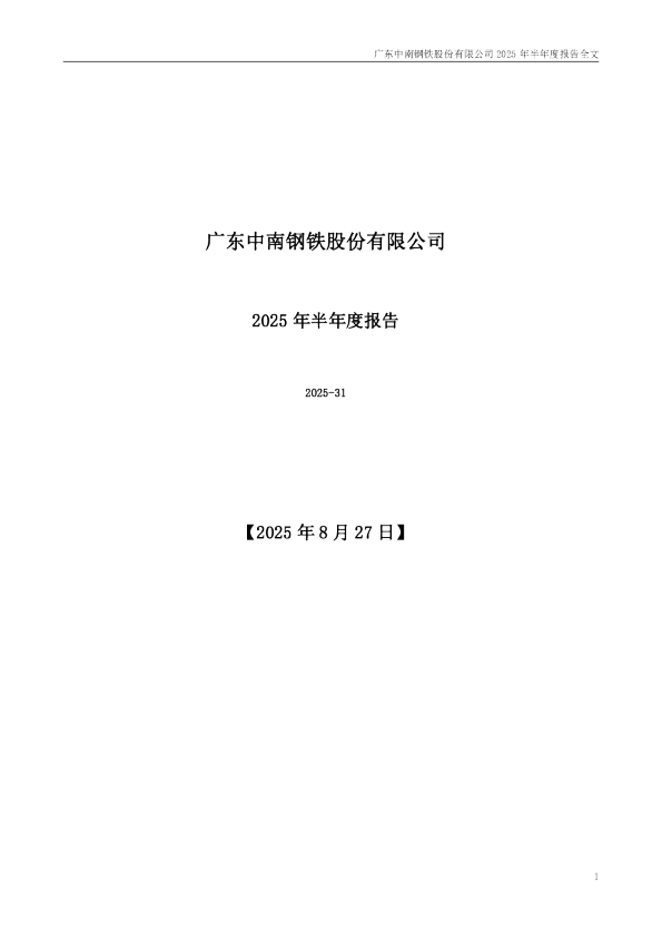 中南股份:2025年半年度报告