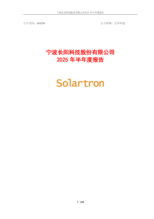 长阳科技：2025年半年度报告