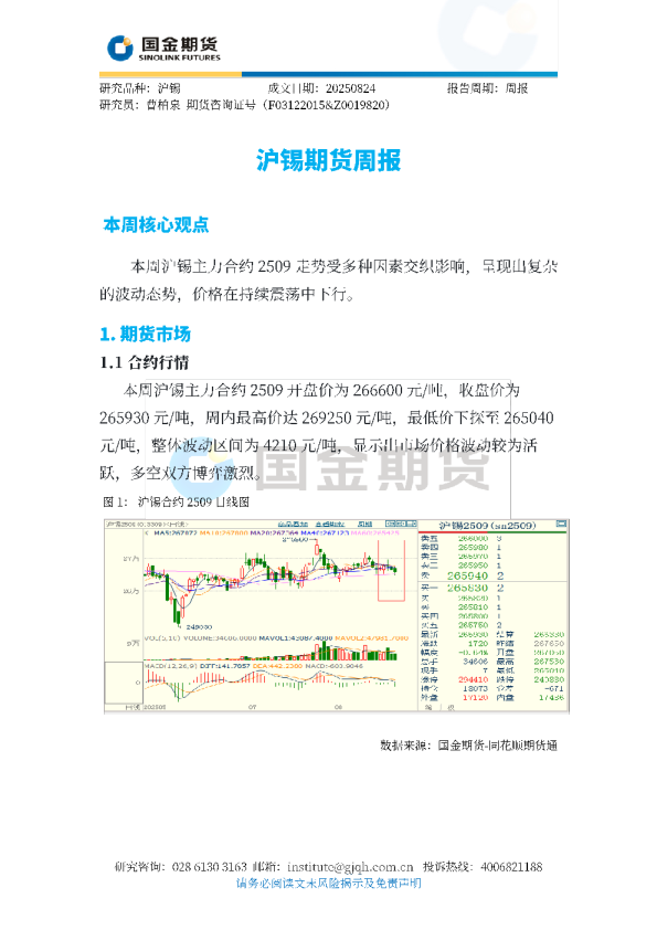 沪锡期货周报