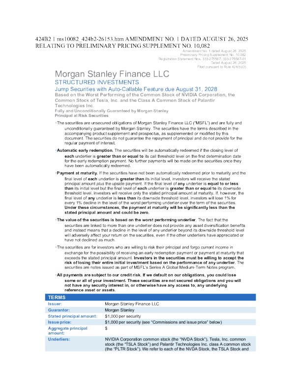 摩根士丹利美股招股说明书(2025-08-27版)