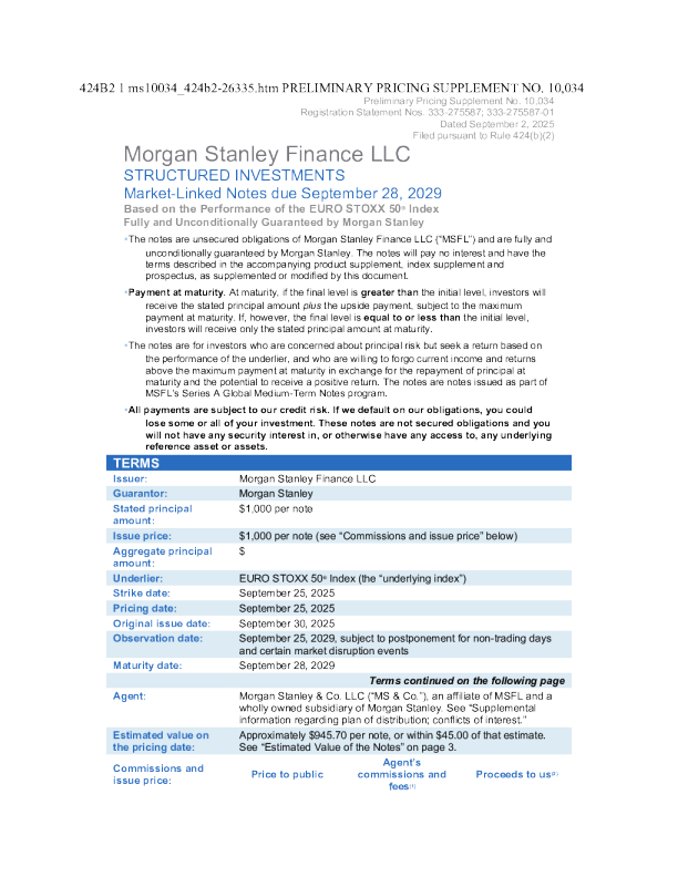 摩根士丹利美股招股说明书(2025-08-28版)