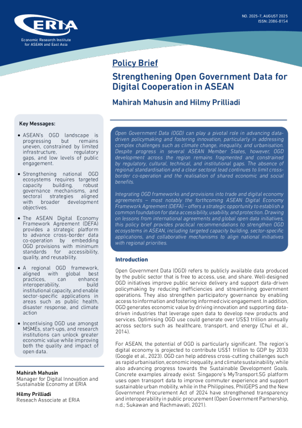 加强开放政府数据促进东盟数字合作
