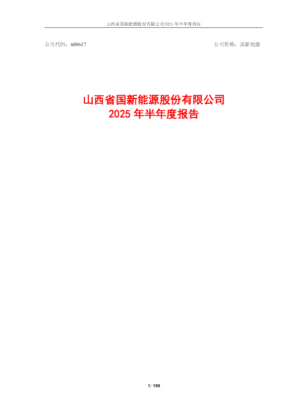 国新能源：2025年半年度报告