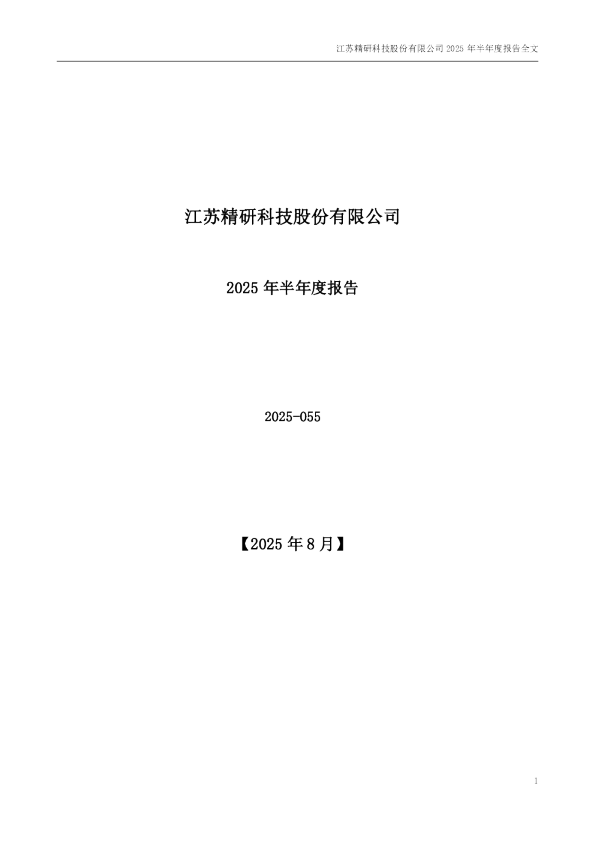 精研科技：2025年半年度报告