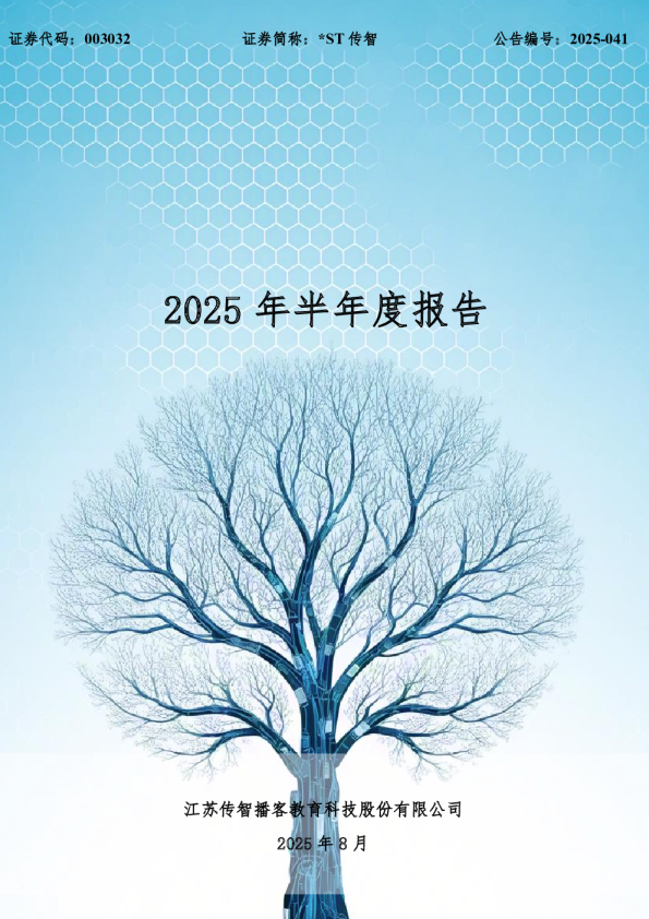 *ST传智：2025年半年度报告