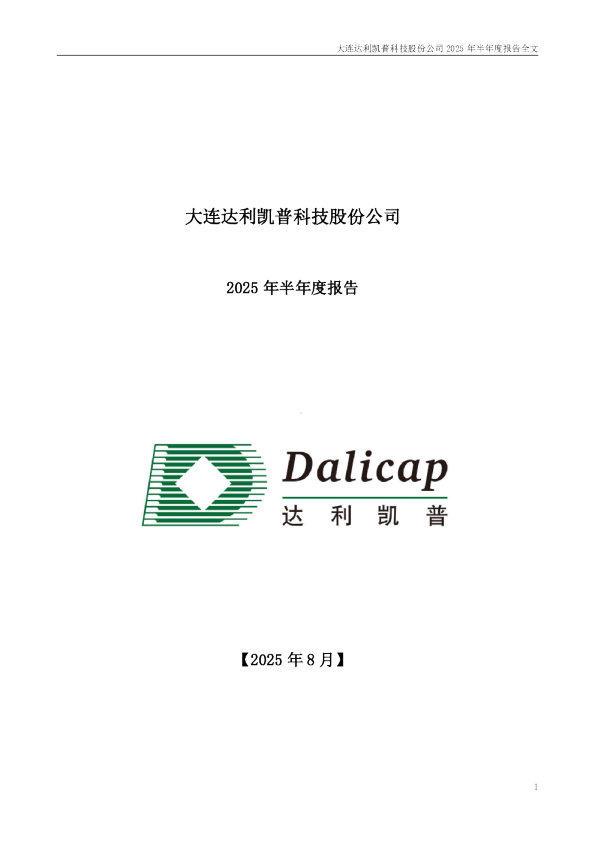 达利凯普：2025年半年度报告