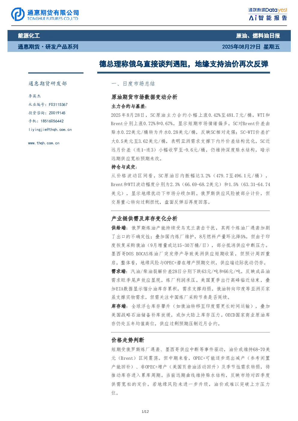 报告封面