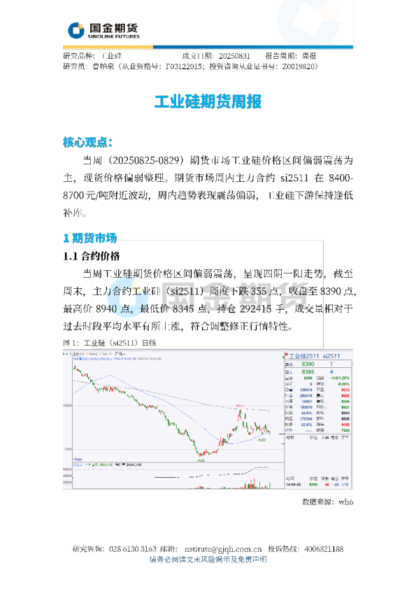 工业硅期货周报