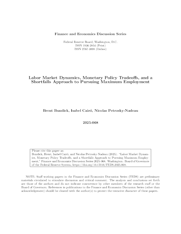 劳动力市场动态、货币政策权衡和追求最大就业的短缺方法