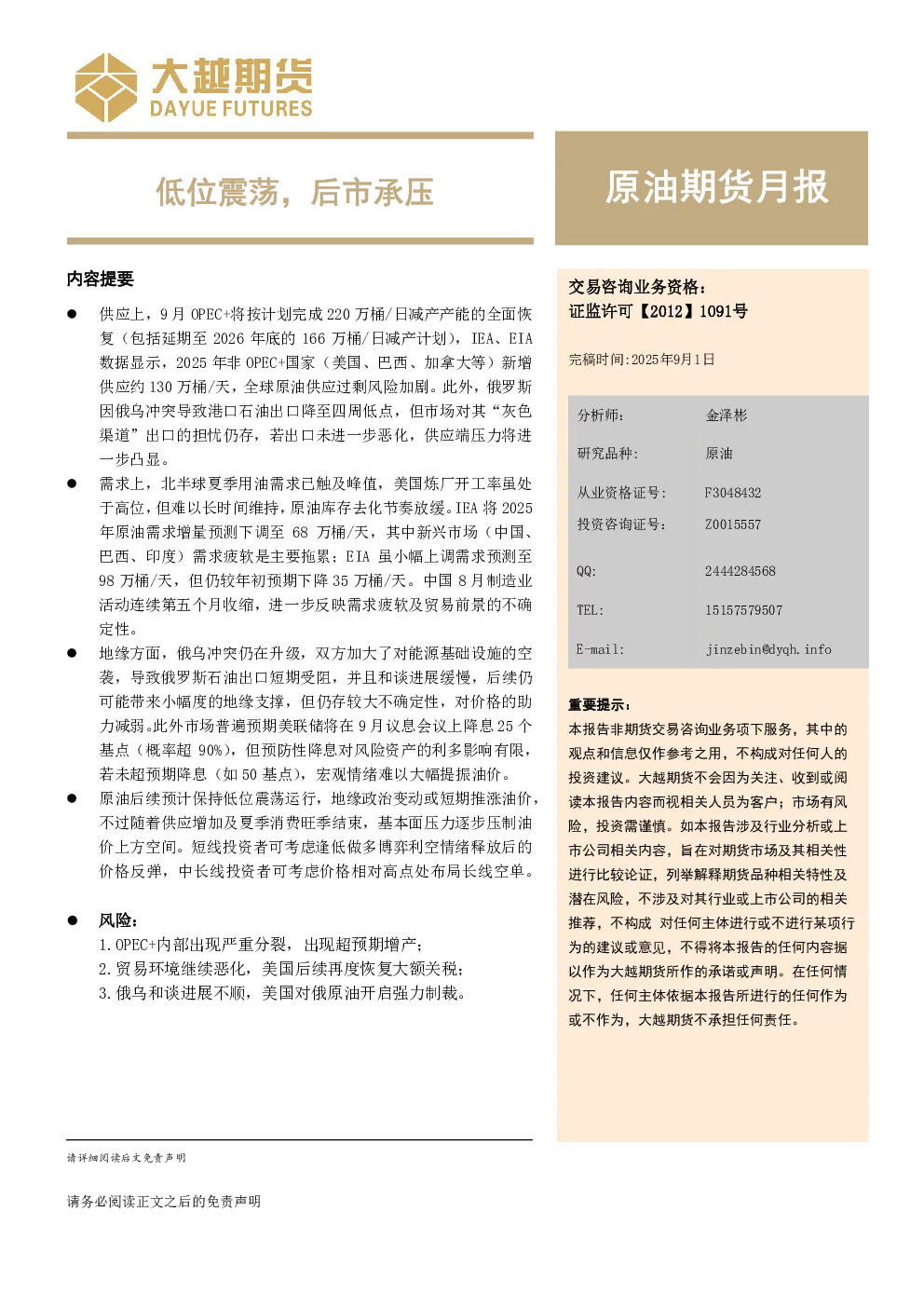 报告封面