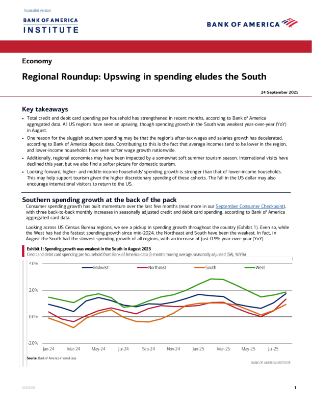 区域综述：南方国家支出增长乏力