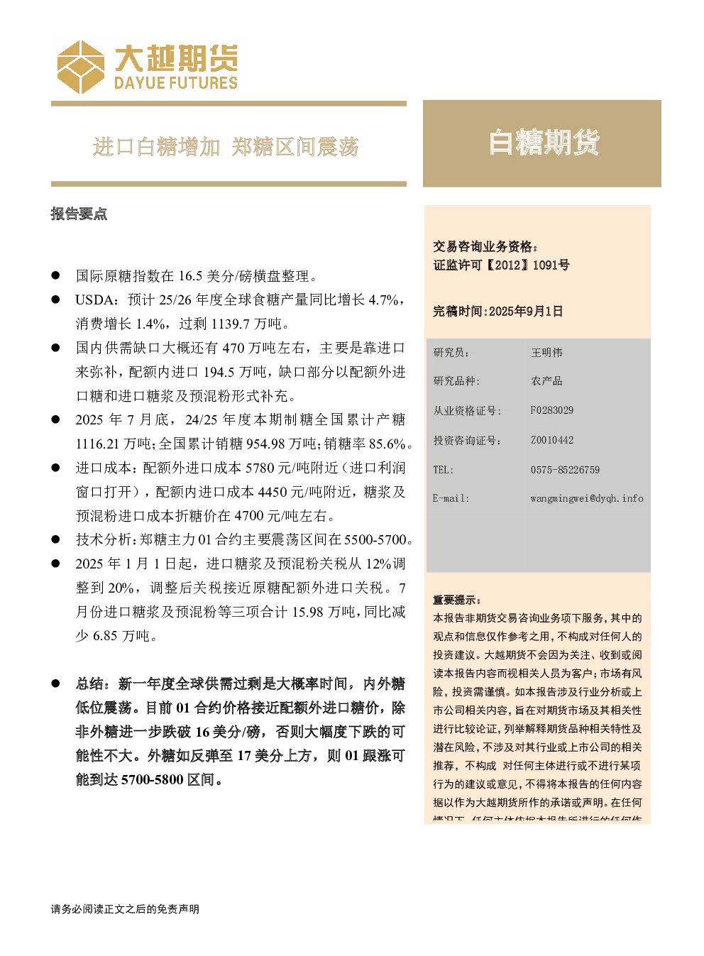 报告封面