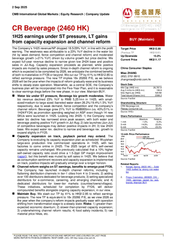 1H25盈利受ST压力影响，长期收益来自产能扩张和渠道改革