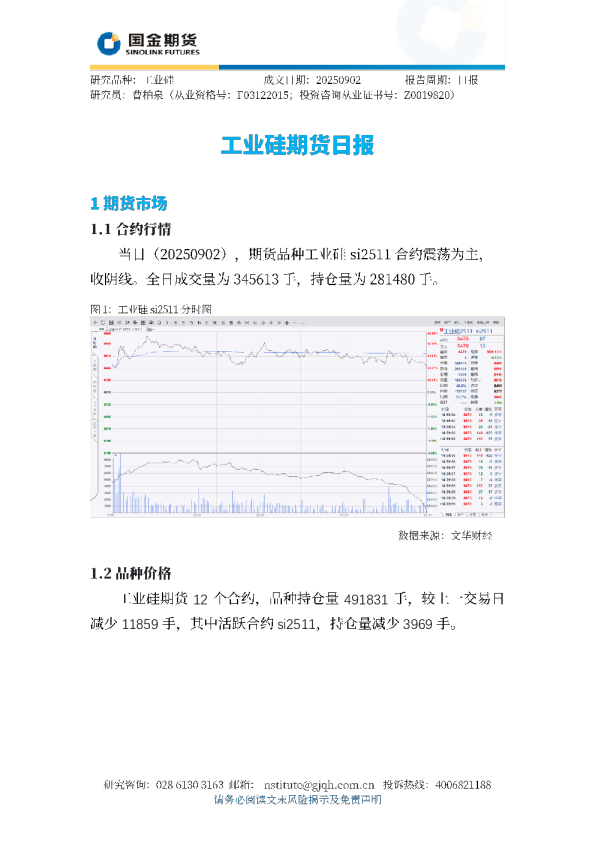 工业硅期货日报
