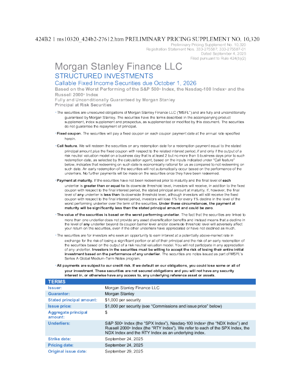 摩根士丹利美股招股说明书(2025-09-04版)