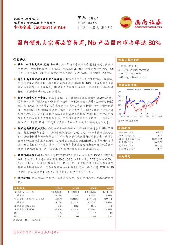 国内领先大宗商品贸易商，Nb产品国内市占率达80%