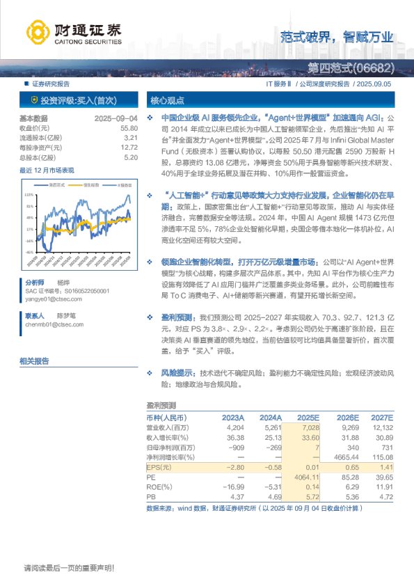 第四范式(6682.HK)范式破界，智赋万业