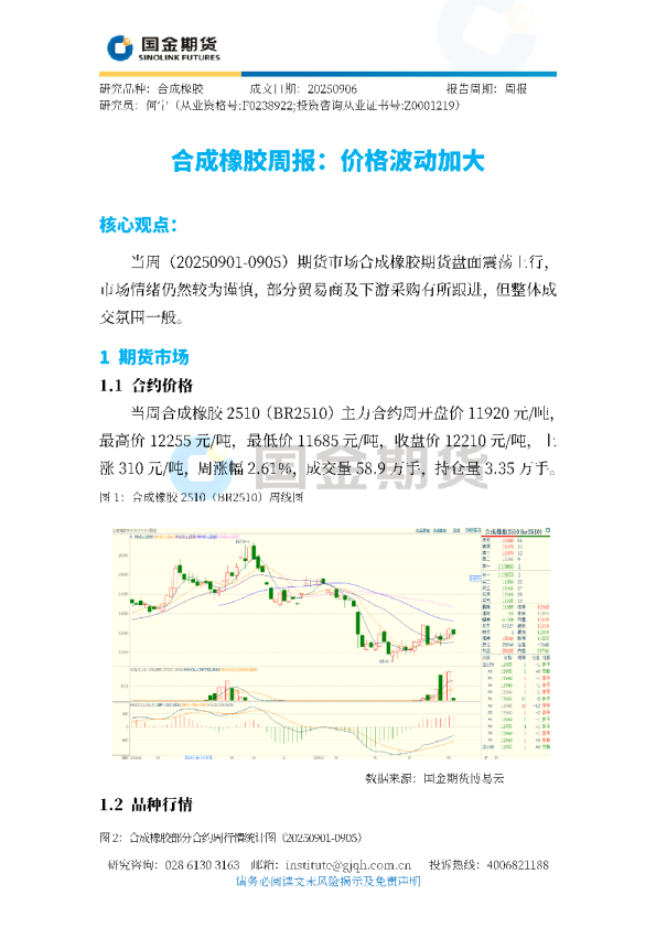 合成橡胶周报：价格波动加大