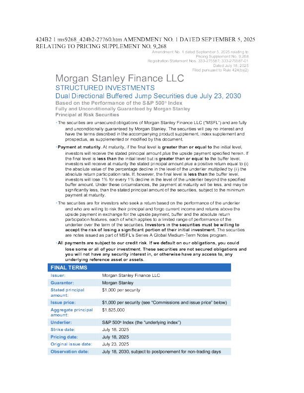 摩根士丹利美股招股说明书(2025-09-08版)