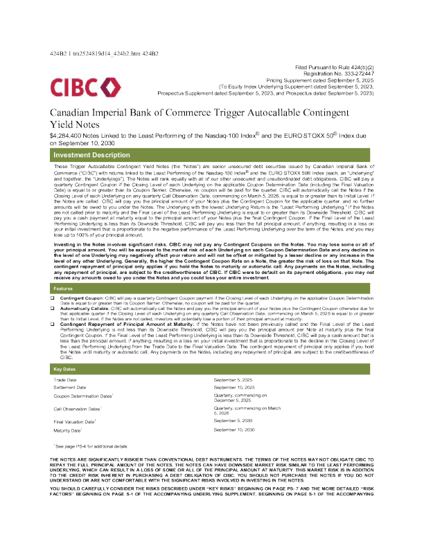 加拿大帝国商业银行美股招股说明书(2025-09-08版)