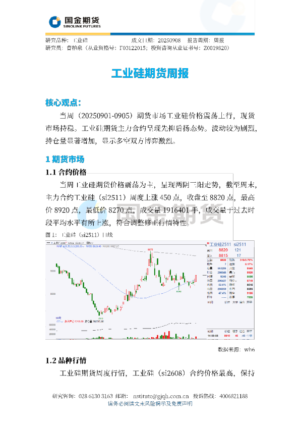 工业硅期货周报