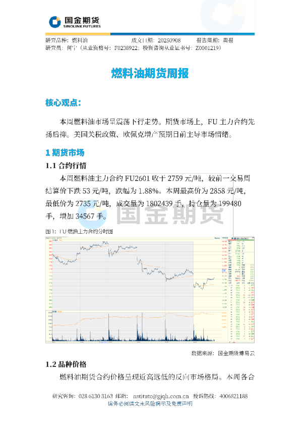 燃料油期货周报