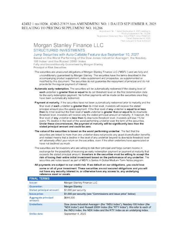 摩根士丹利美股招股说明书(2025-09-09版)