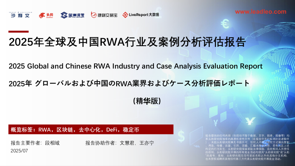 2025年全球及中国RWA行业及案例分析评估报告（精华版）