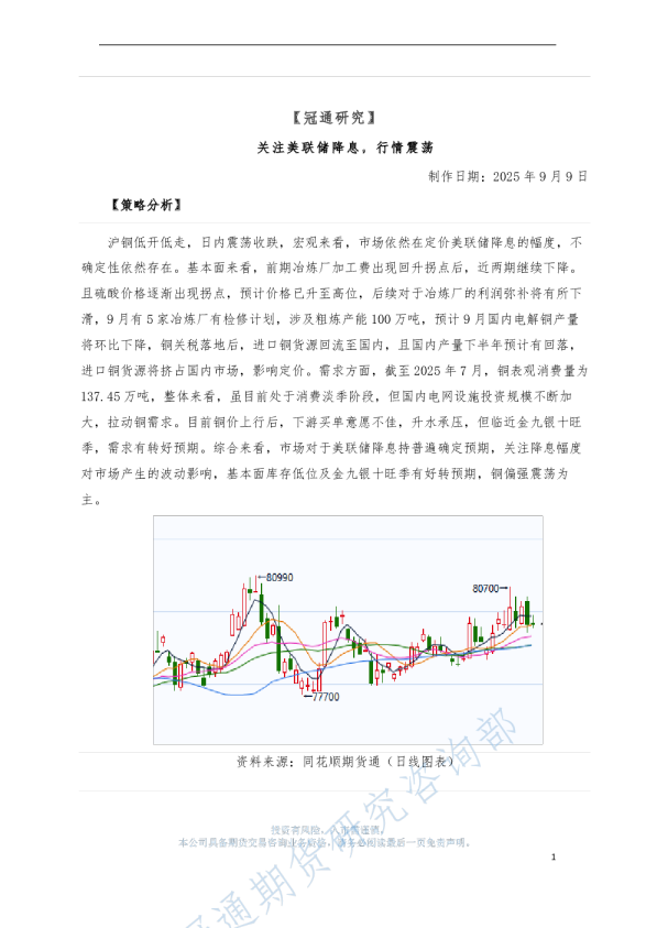 关注美联储降息，行情震荡