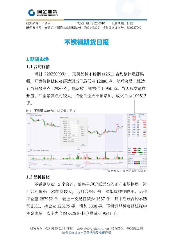 不锈钢期货日报