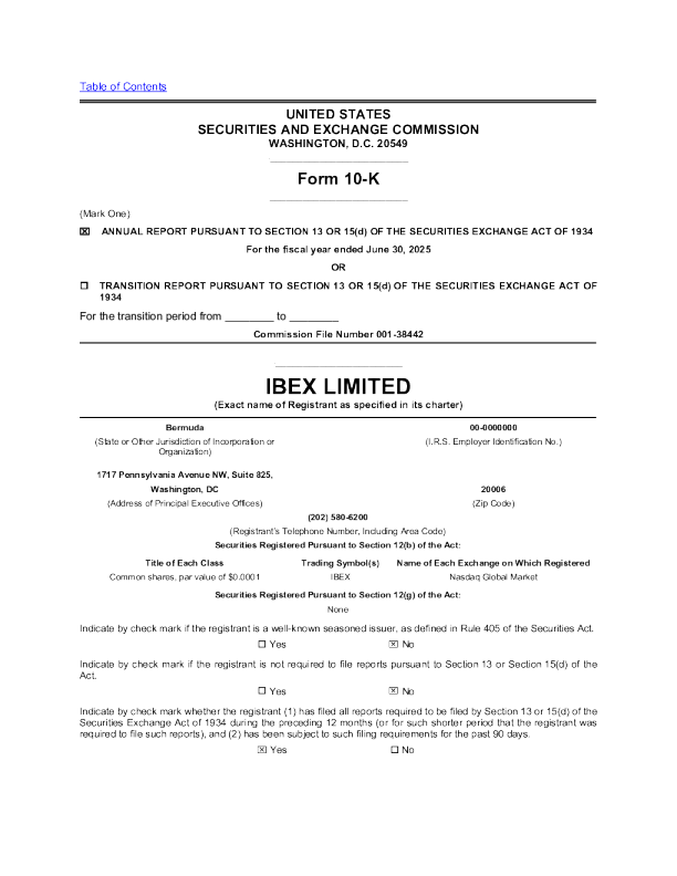 IBEX Ltd 2024年度报告