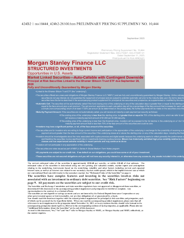 摩根士丹利美股招股说明书(2025-09-11版)