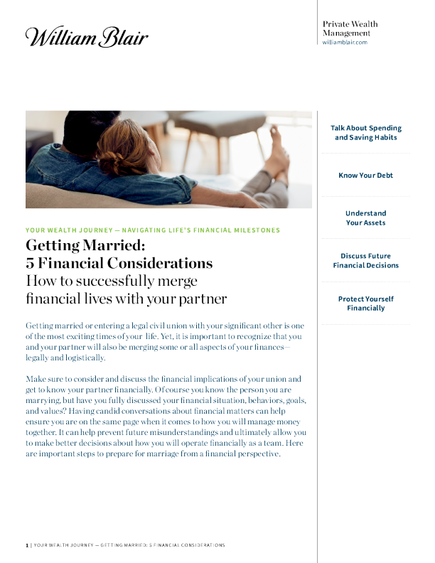 结婚五大财务考虑