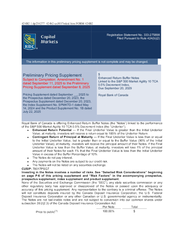 加拿大皇家银行美股招股说明书(2025-09-12版)