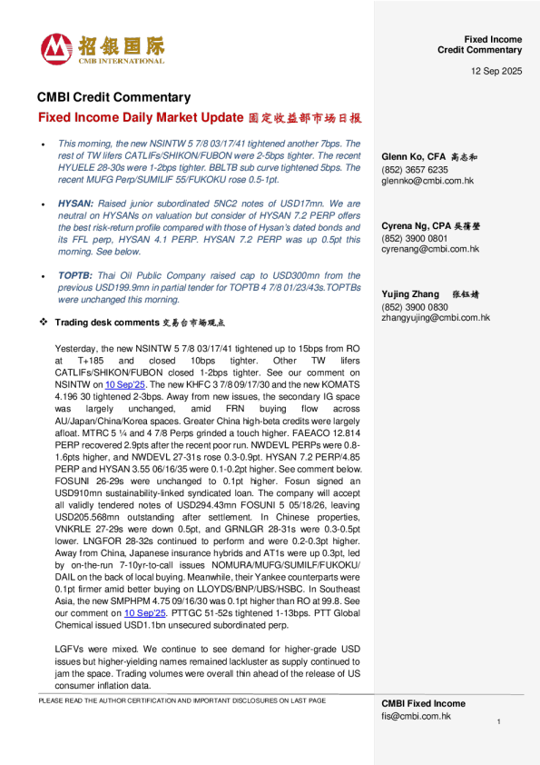 固定收益部市场日报