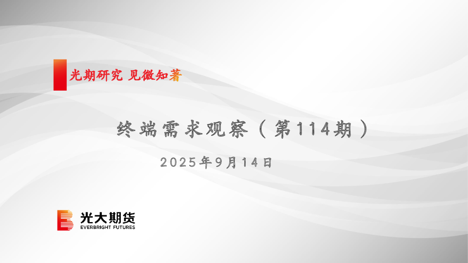 终端需求观察（第114期）