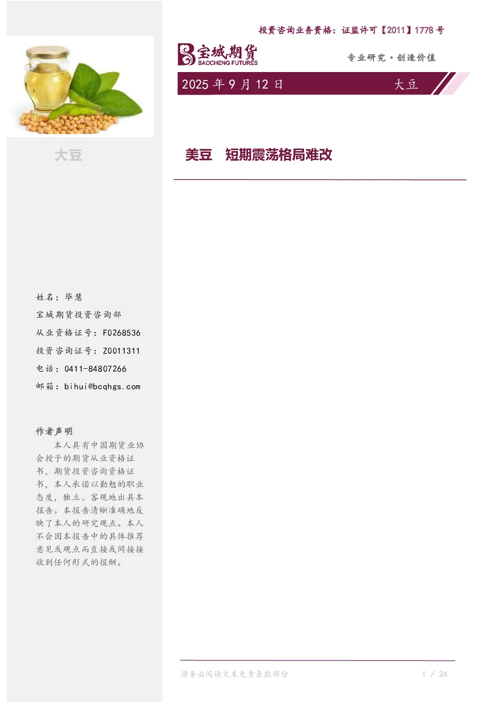 报告封面