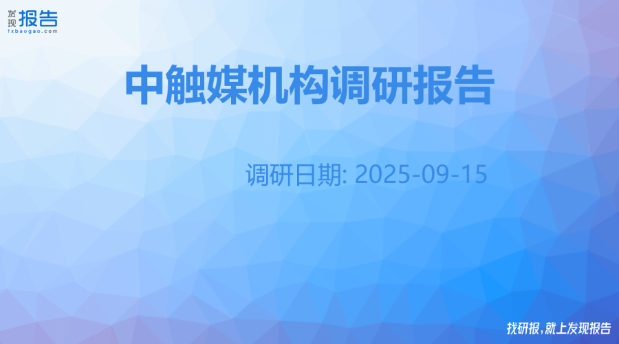 中触媒机构调研纪要
