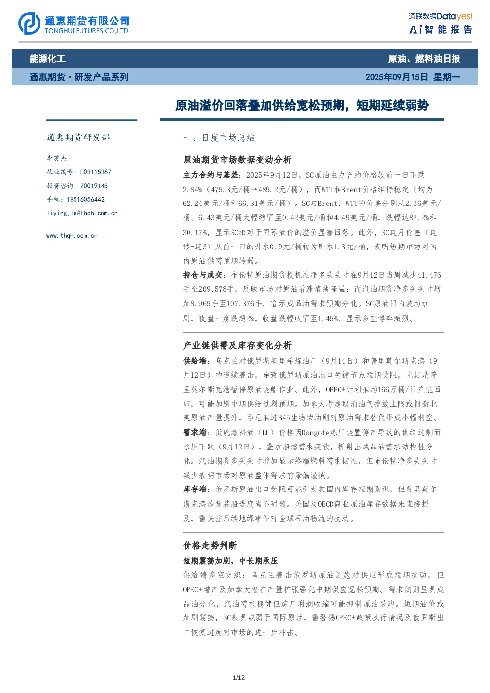报告封面