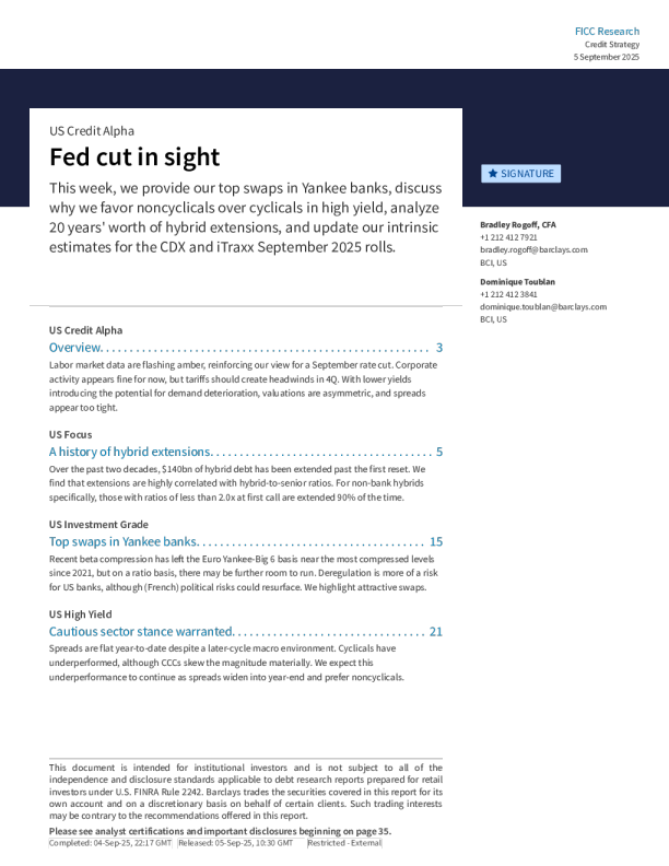 美国_信用_Alpha_Fed_cut_in_sight