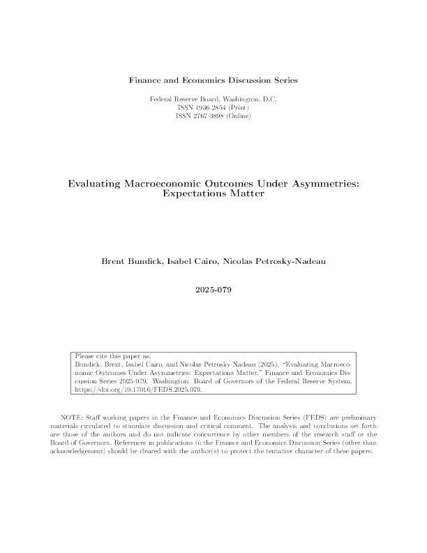 不对称下的宏观经济结果评估：预期很重要