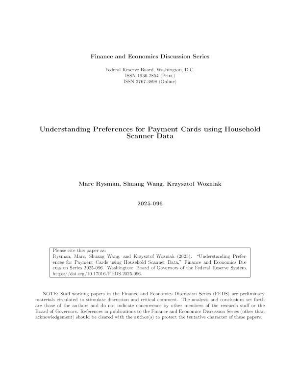 使用家庭扫描仪数据理解支付卡偏好
