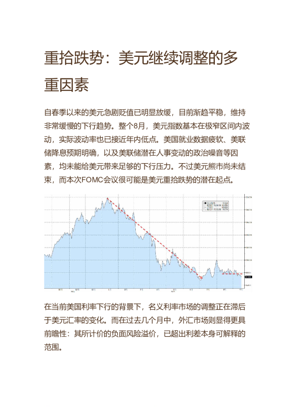 重拾跌势：美元继续调整的多重因素 &#8211; 华尔街见闻20250916